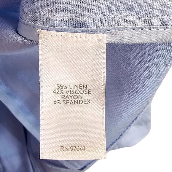 J. Jill Love Linen Blazer M Light Blue Soft Tailored Jacket Pastel Minimalism - Picture 14 of 15